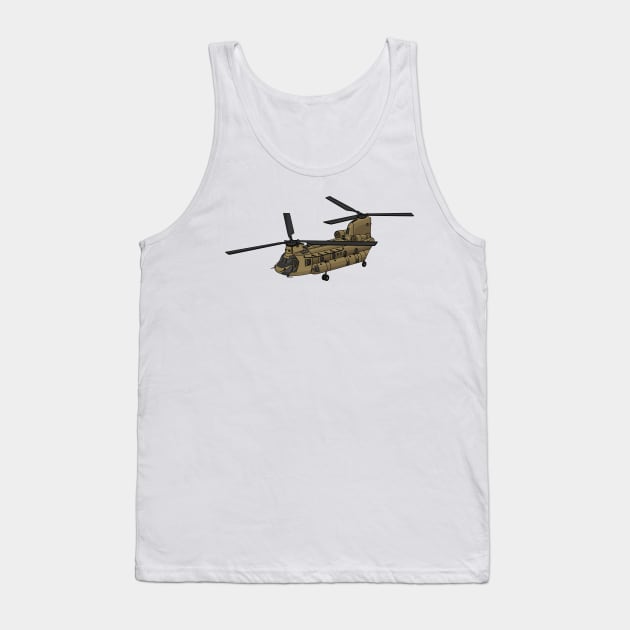 Chinook military helicopter illustration Tank Top by Cartoons of fun